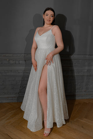 Plus Size Shiny Wedding Dress Bree Blush / US 4 Plus Size Shiny Wedding Dress Bree Blush / US 4