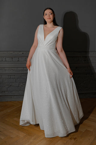 Plus Size Glitter Wedding Dress Kossy