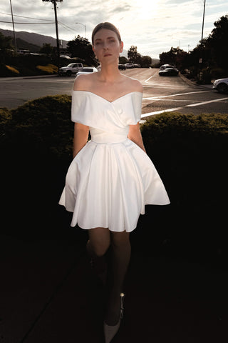 Short Satin Wedding Dress Mira