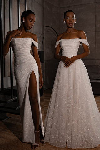 2 in 1 Sparkly Wedding Dress Amelia