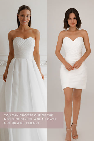 Extra Convertible Wedding Dress Audrey Mini (Basic mini dress + bolero + skirt + bow)