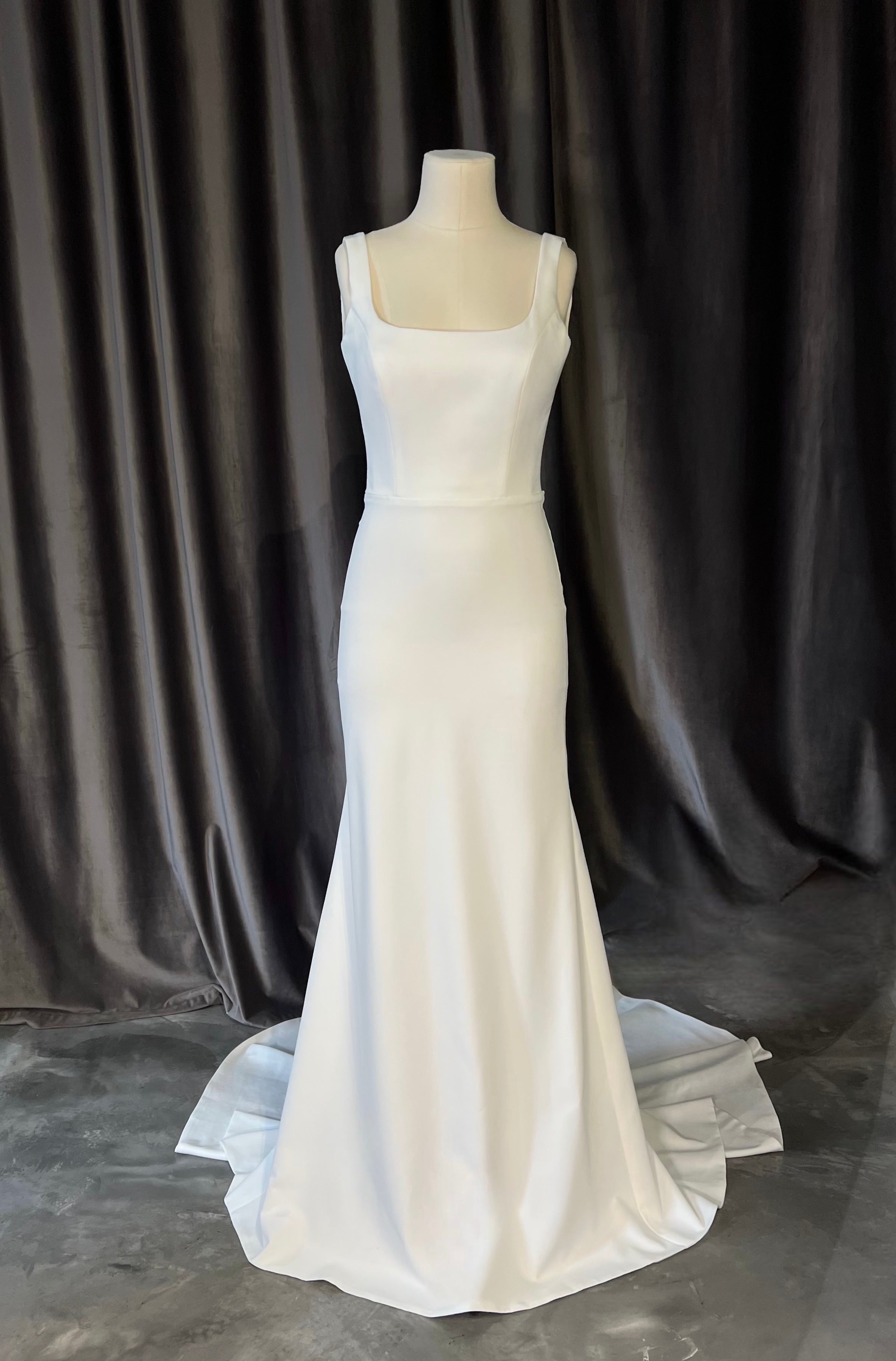Crepe Wedding Dress Solly with Sweep Train Crepe Wedding Dress Solly with Sweep Train
