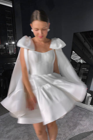 Mikado Wedding Dress Dixie 2 with Straps