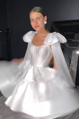 Mikado Wedding Dress Dixie 2 with Straps