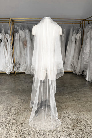 Wedding veil OB H15 with sequins edge