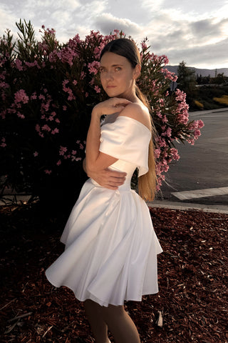 Short Satin Wedding Dress Mira