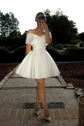 Short Satin Wedding Dress Mira