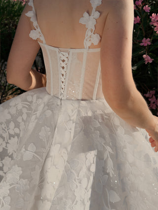 Short Floral Lace Wedding Dress Darsi