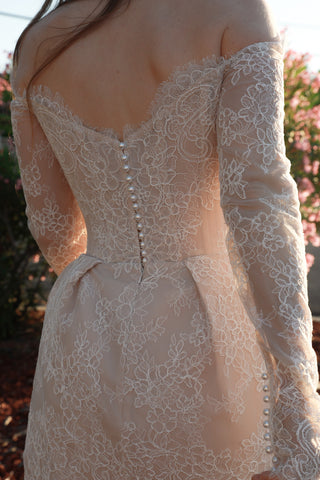 Short Long Sleeve Wedding Dress Annette
