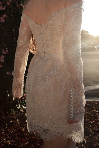 Short Long Sleeve Wedding Dress Annette