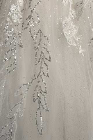 Lace Wedding Dress Jackopa with Leg Slit