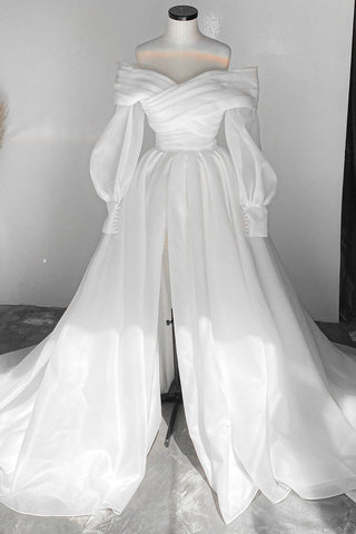 Light ivory Extra Convertible Wedding Dress Audrey (Basic dress + bolero + bow + detachable train)