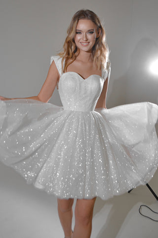 Short Sparkly Wedding Dress Milana