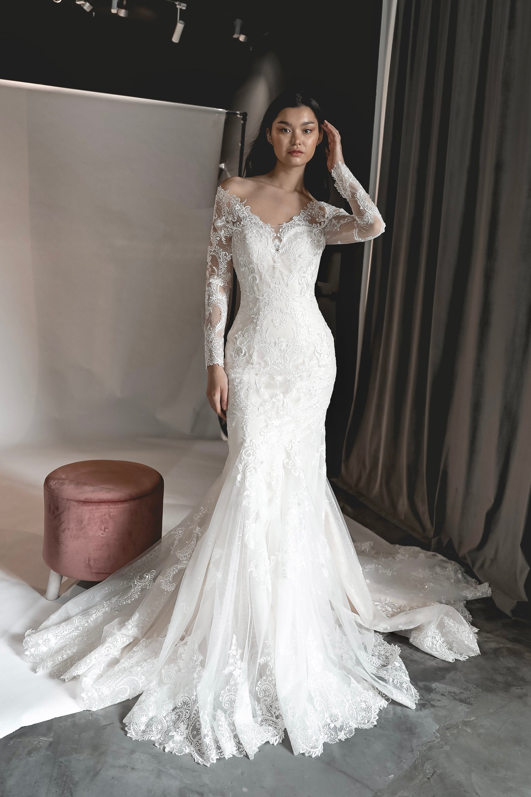 Champagne Mermaid Wedding Dress OB7962 – Olivia Bottega