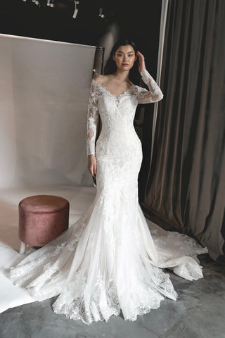 Champagne Mermaid Wedding Dress OB7962