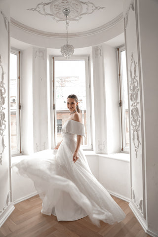 Shimmering Off-the-Shoulder Wedding Dress Melanie