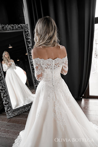 Off-the-Shoulder A-line Wedding Dress Olivia