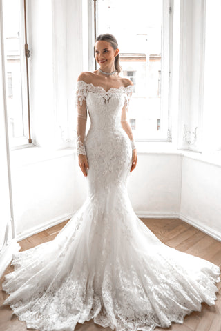 Classic Lace Mermaid Dress Ornella US 2 Classic Lace Mermaid Dress Ornella US 2