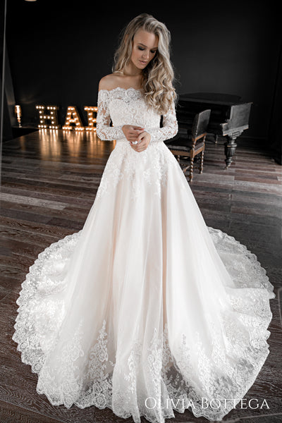 Off-the-Shoulder A-line Wedding Dress Olivia – Olivia Bottega
