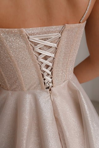 Nude Short Sparkle Evening Dress Rakel Olivia Bottega Nude Short Sparkle Evening Dress Rakel Olivia Bottega