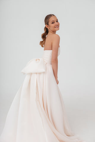 organza bow dress Rose Pink