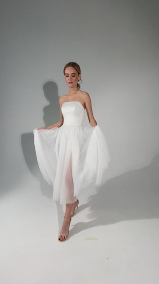 2 in 1 Midi Wedding Dress Monika