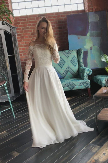 Chiffon Lace Wedding Dress Olivia Fly – Olivia Bottega