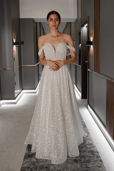 loop købe Let at forstå Shiny A-line Wedding Dress Coral – OLIVIA BOTTEGA
