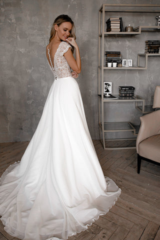 Chiffon Lace Wedding Dress Aviv Fly
