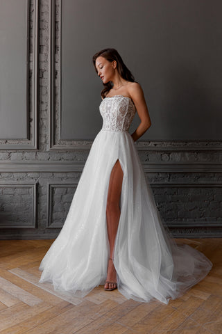 lace tulle wedding dress Sparkle Tulle Wedding Dress Serenity US 4