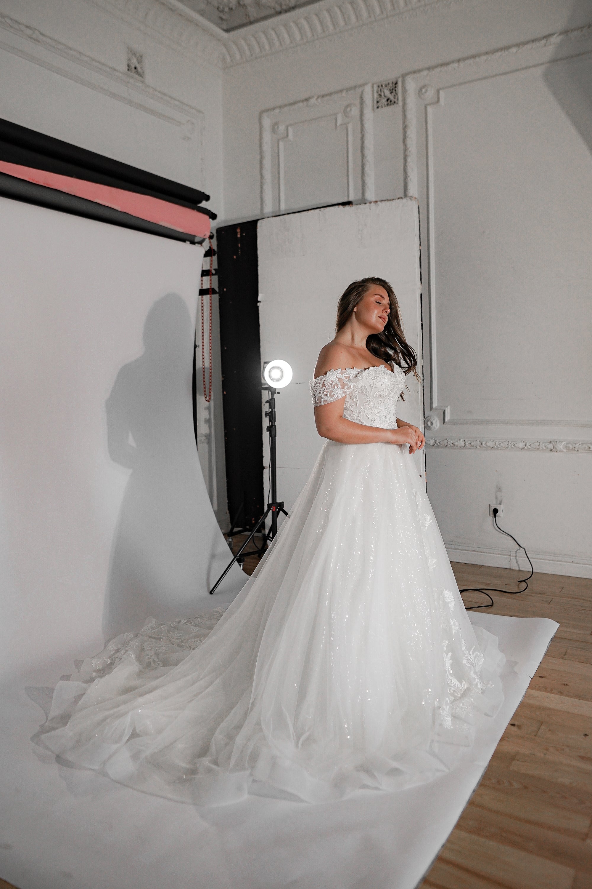 Plus Size Pink Wedding Dresses Half Sleeves V Neck Lace Appliques Bridal  Gowns | eBay