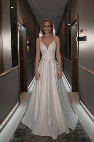 2 in 1 Sparkly Wedding Dress Stourin