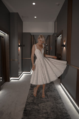 Sparkly Midi Wedding Dress Shine 2