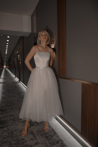 2 in 1 Midi Wedding Dress Monika