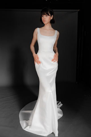 Satin Wedding Dress Solly with Sweep Train