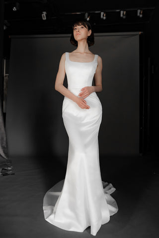 Satin Wedding Dress Solly with Sweep Train
