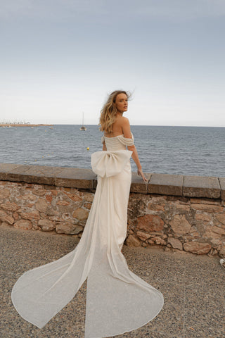 Glitter Mermaid Evening Dress Lovisa with Detachable Bow