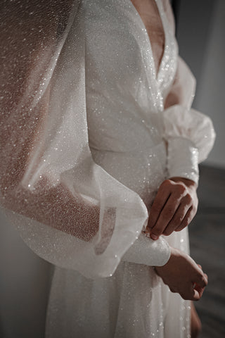 Sparkly Wedding Dress Ella With High Leg Slit