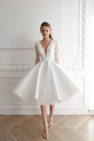 Sparkly Midi Wedding Dress Ramona
