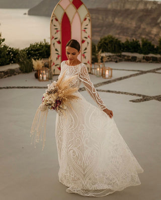 royal lace off the shoulder sparkly wedding dress meryem Royal Lace Off-The-Shoulder Sparkly Wedding Dress Meryem
