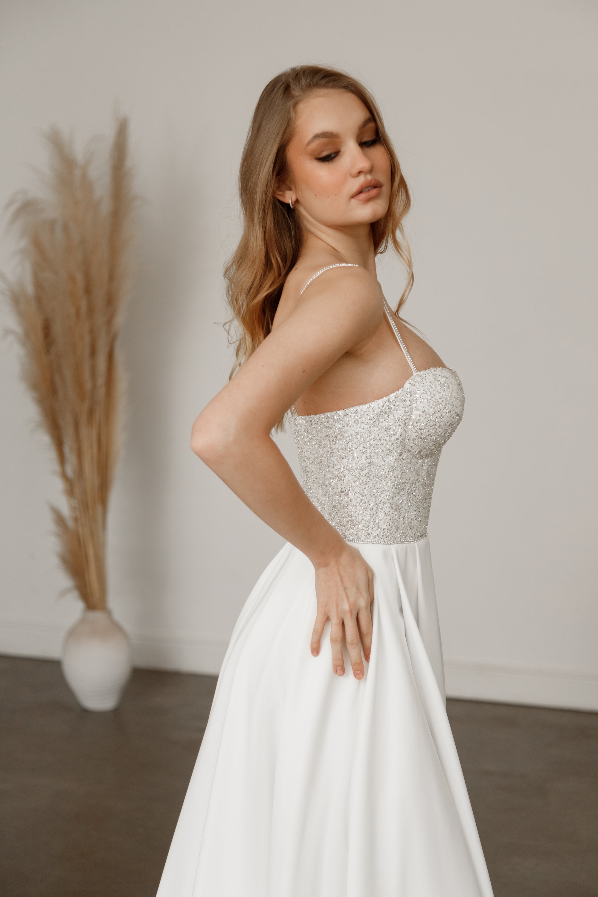 Jovani JB06861 Ivory Embellished Long Sleeve Illusion Wedding Dress –  Spybaby