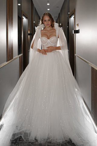 Floral Lace Wedding Dress Romanica With Detachable Straps US 12 Floral Lace Wedding Dress Romanica With Detachable Straps US 12
