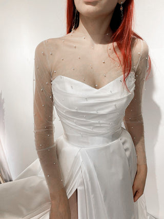 Mikado Wedding Dress Chloe with Front Slit