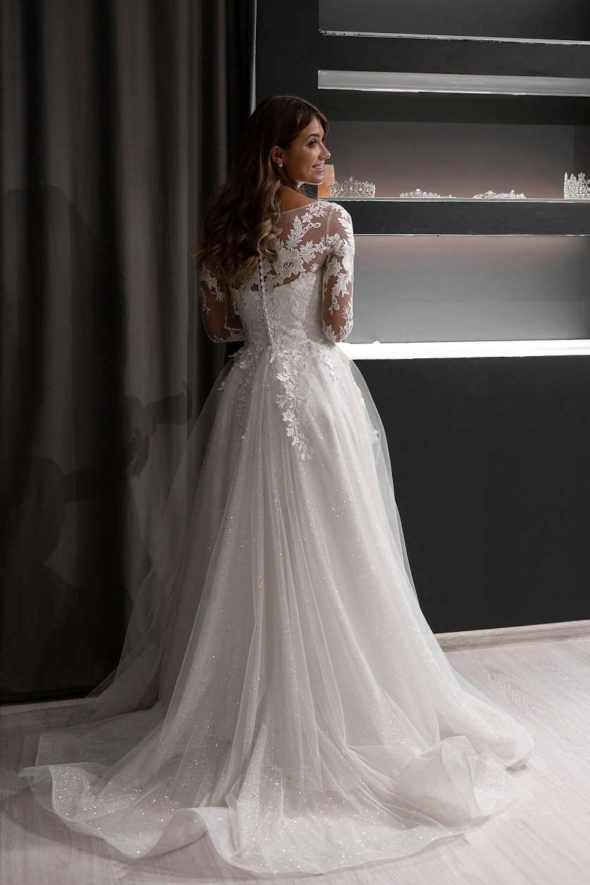 Sweetheart Ivory Lace Overlay Winter Wedding Ball Gown - VQ