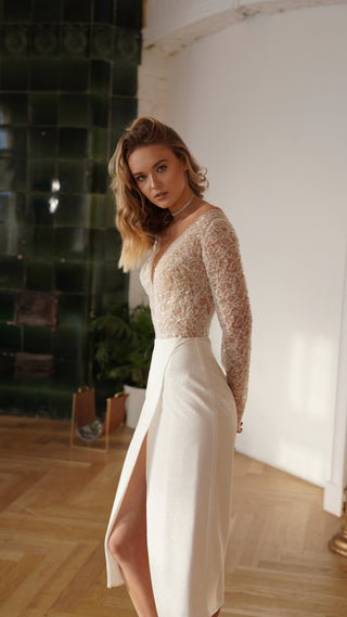 Midi Sparkly Wedding Dress Milli