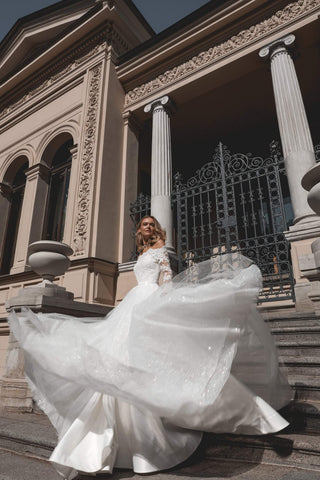 off-the-shoulder a-line wedding dress olivia product info and reviews Off-the-Shoulder A-line Wedding Dress Olivia Olivia Bottega