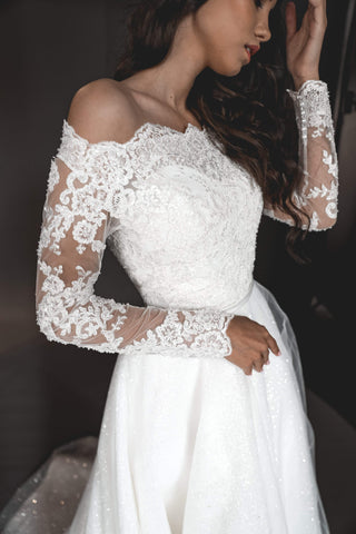 Lace off-the-shoulder Wedding Dress Olies Olivia Bottega Lace off-the-shoulder Wedding Dress Olies Olivia Bottega