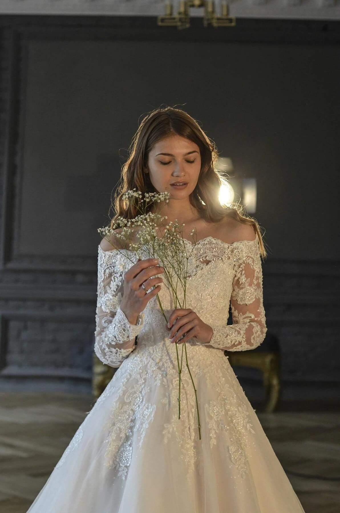 Julie | Deep V plunging and Low Back A-line Wedding Gown - Encanto - Bridal  Dresses - Galia Lahav