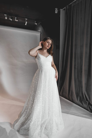 Plus size glitter wedding dress Heist - oliviabottega