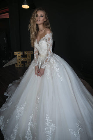 2 in 1 lace wedding dress OB7962 with detachable skirt - oliviabottega